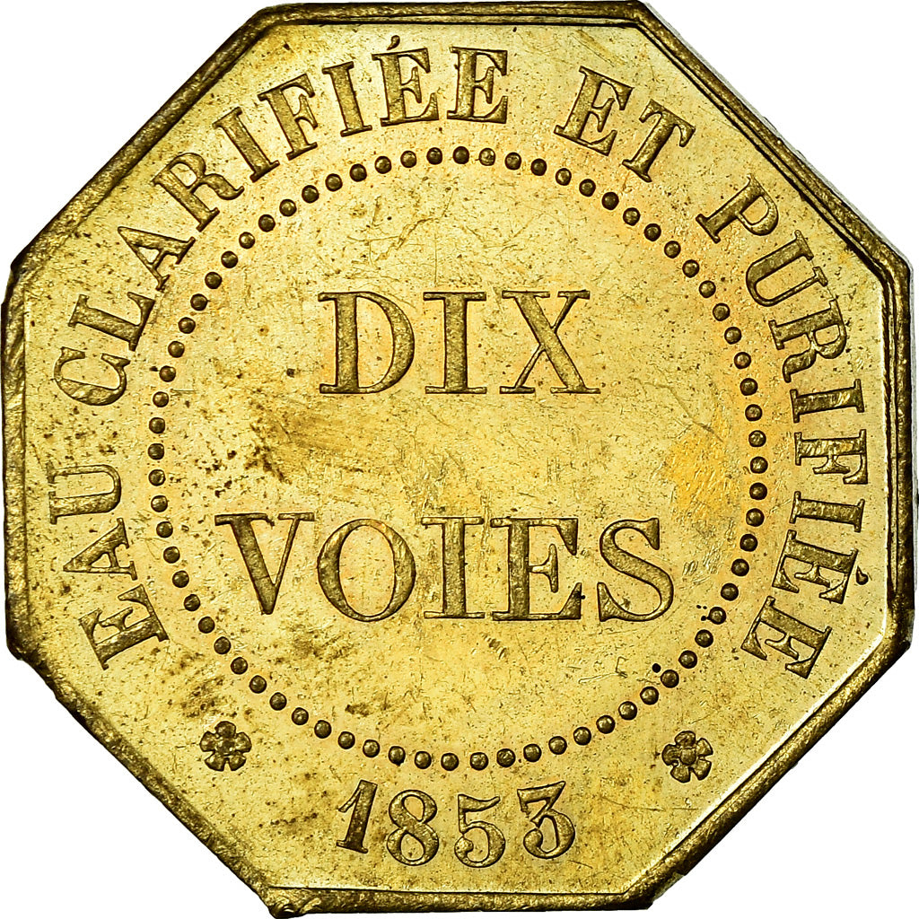 France, Token, Quai des Célestins 24, Fabrique d'Eaux Gazeuses, 1853