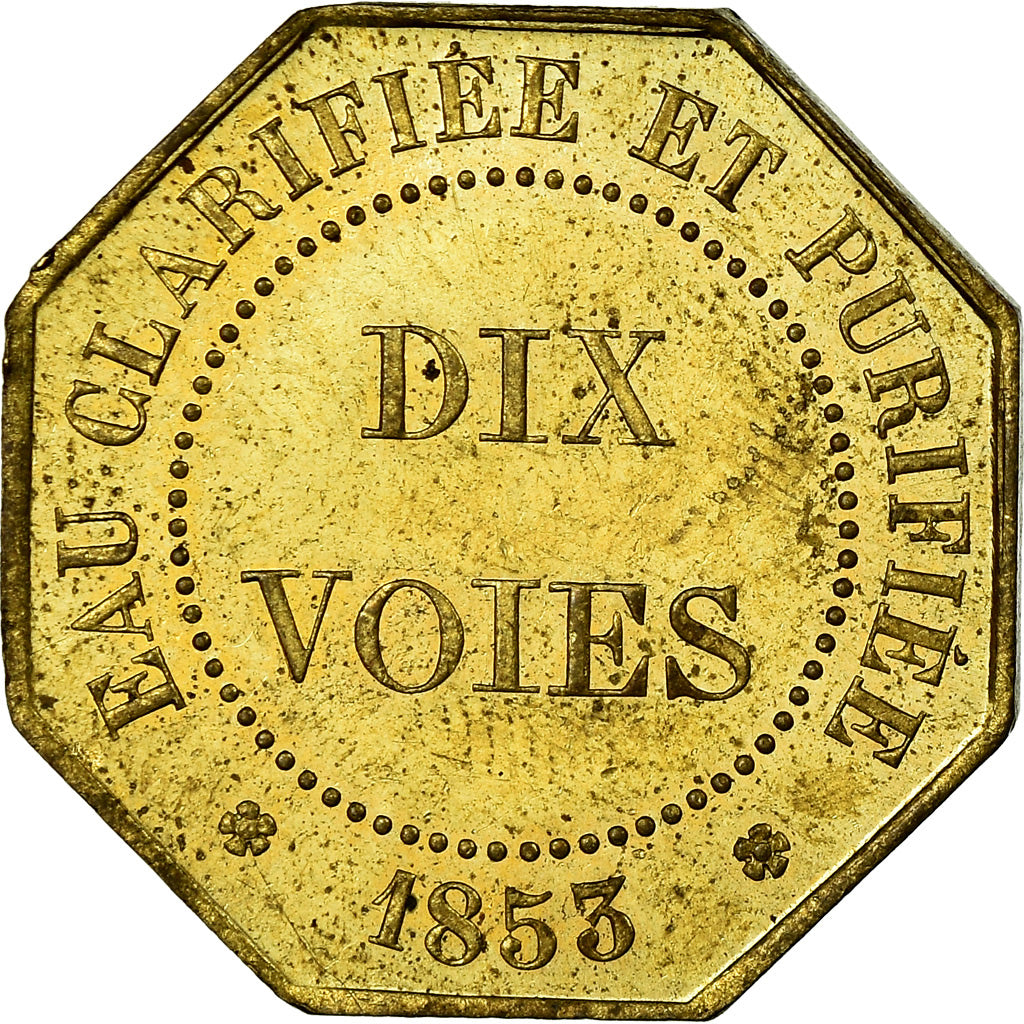 Francia, Token, Quai des Célestins 24, Fabrique d'Eaux Gazeuses, 1853, BB+