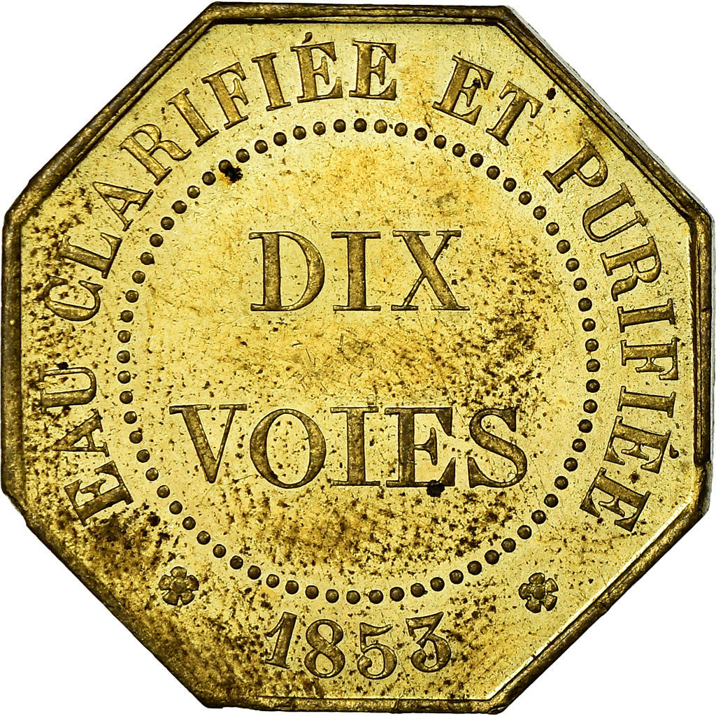 Francia, Token, Quai des Célestins 24, Fabrique d'Eaux Gazeuses, 1853, BB+