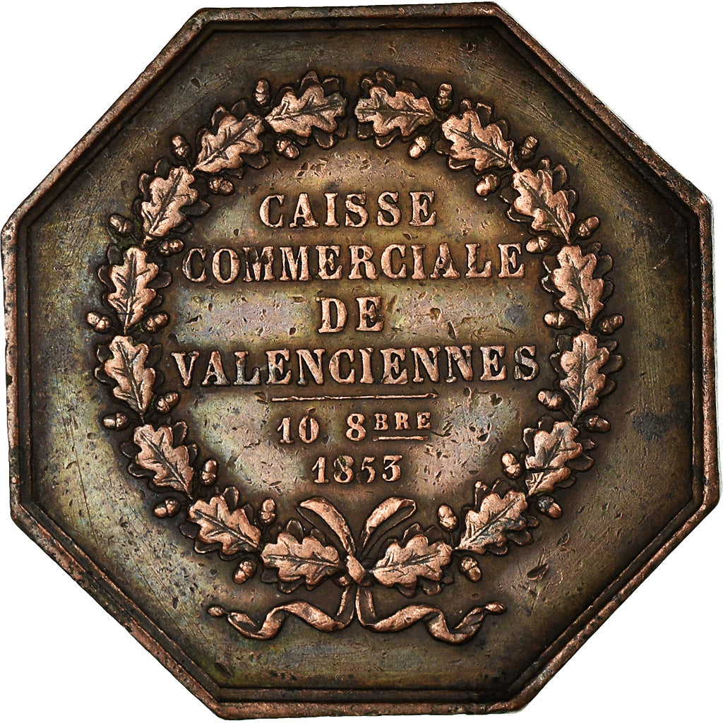 Francja, Token, Caisse Commerciale de Valenciennes, 1853, Alphée Dubois