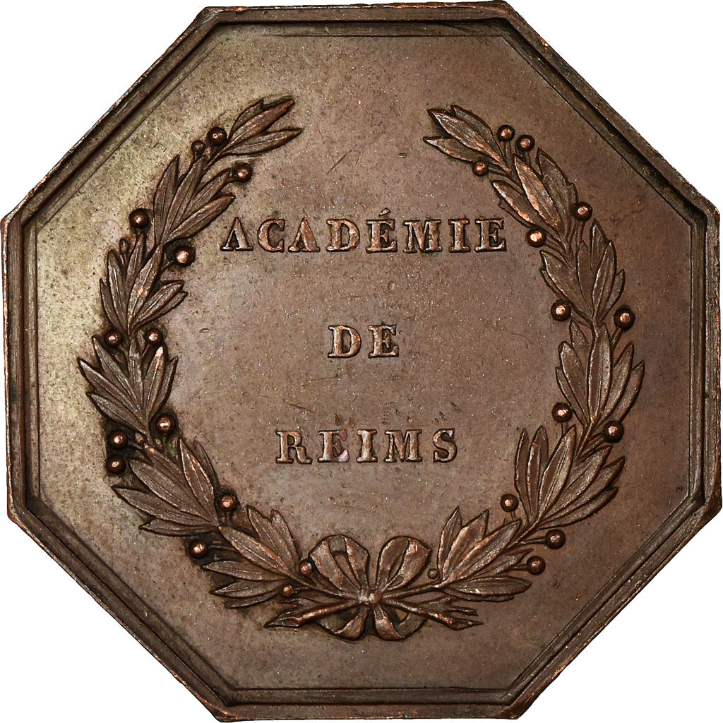 France, Jeton, Académie de Reims, 1841, Pingret, SUP, Cuivre