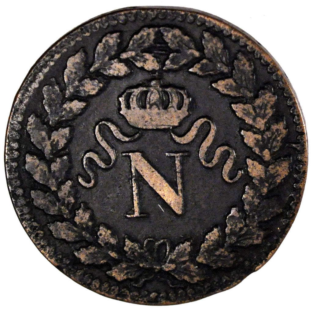 FRANCE, Louis XVIII, Decime, 1815, Strasbourg, KM #701, VF(30-35), Bronze,...