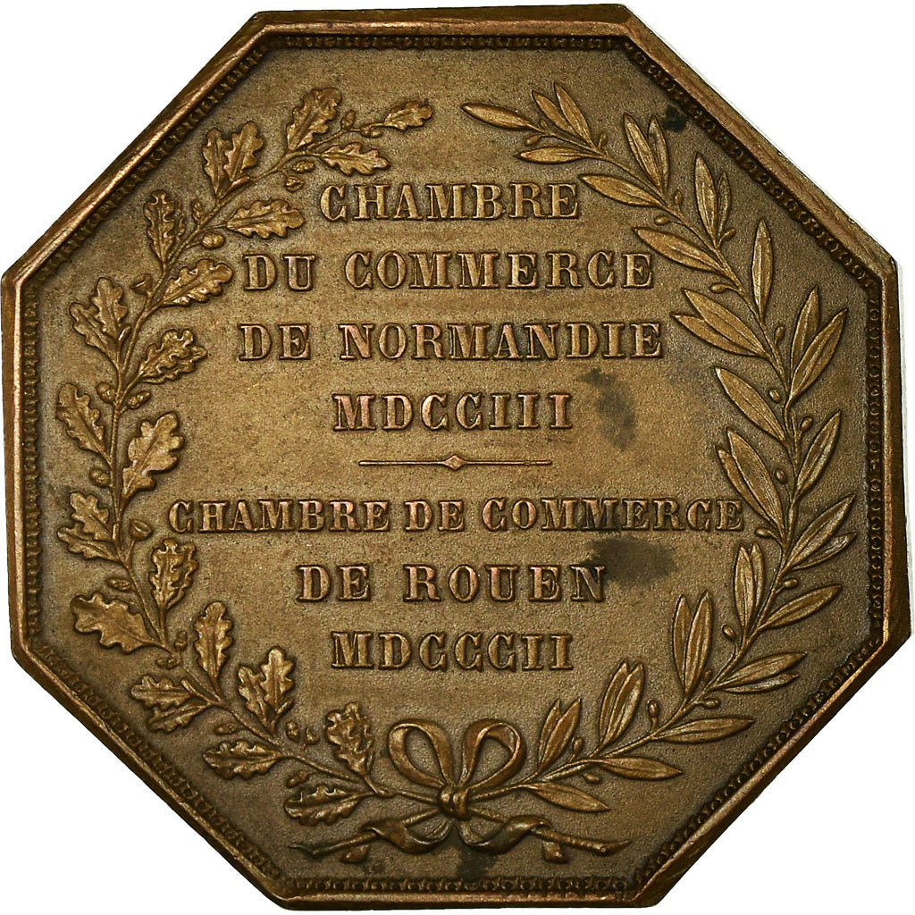 France, Token, Chambre de Commerce de Rouen, Lecomte, VF(20-25), Bronze