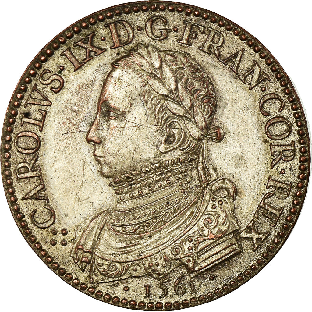France, Token, Sacre de Charles IX à Reims, EF(40-45), Silvered bronze