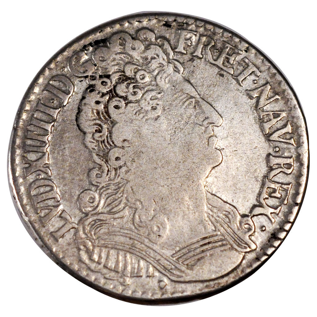FRANCE, 1/2 Ecu, 1710, Aix en Provence, VF(20-25), Silver, Gadoury #199, 14.91