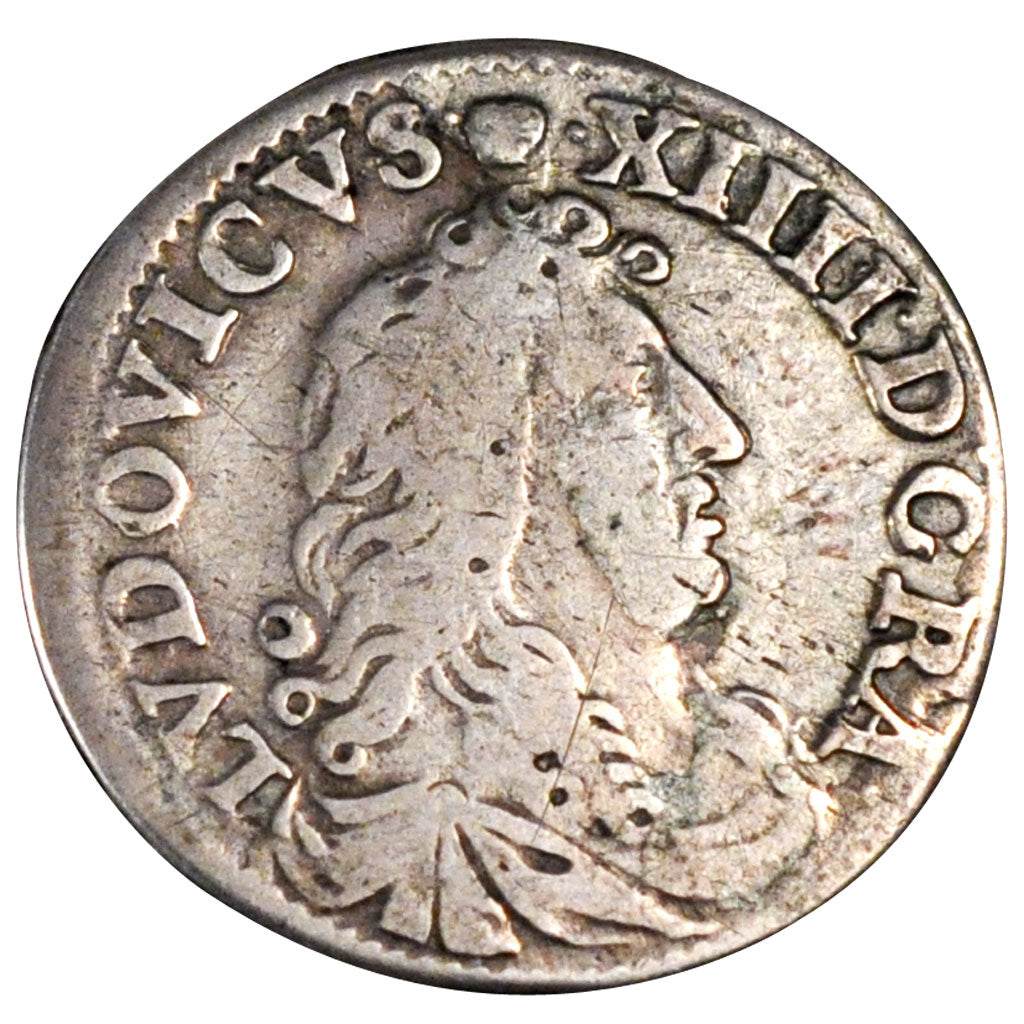 FRANCE, 4 Sols dits « des Traitants », 4 Sols, 1676, Lyon, KM #23...