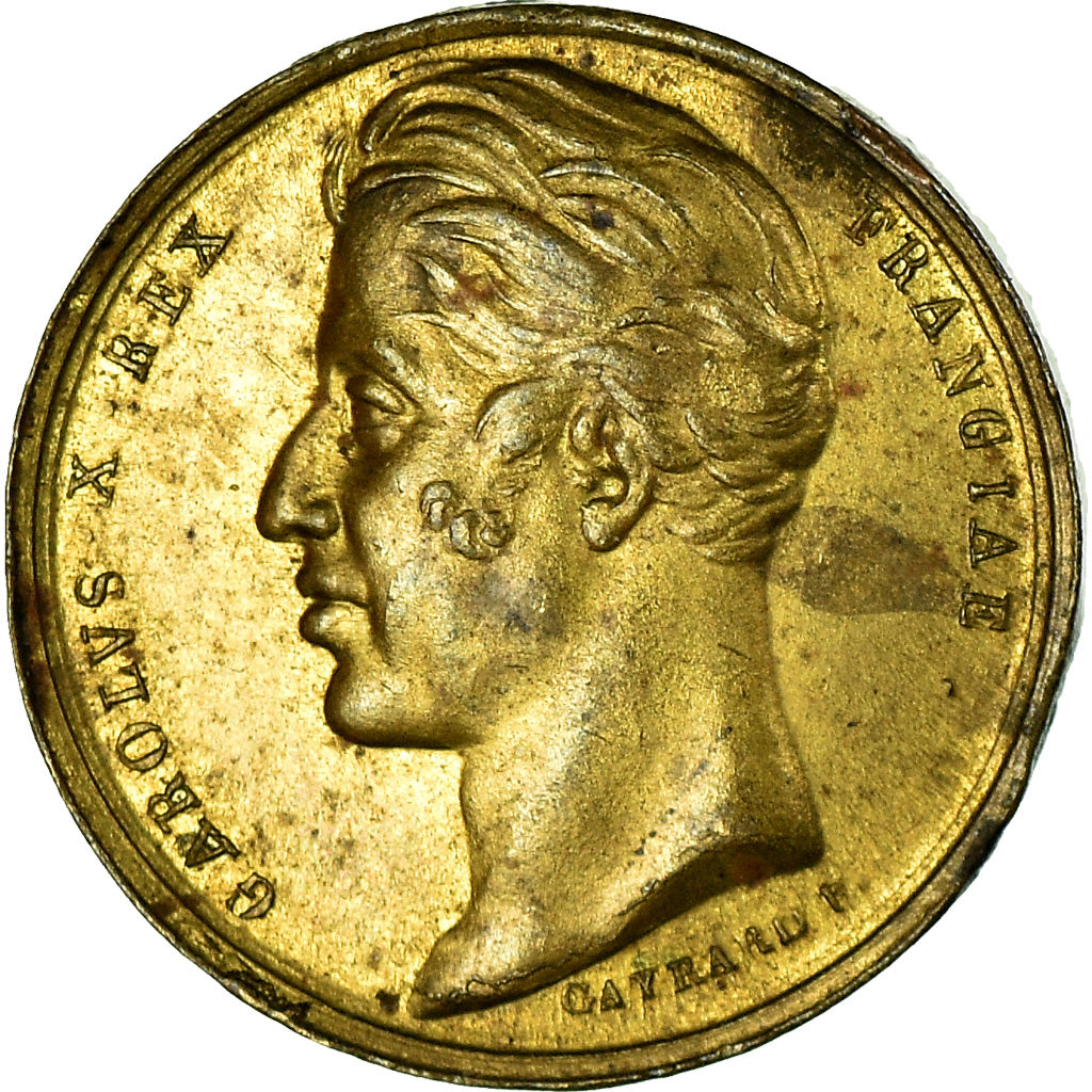 Frankrijk, Medaille, Quinaire du Sacre de Charles X à Reims, History, 1825