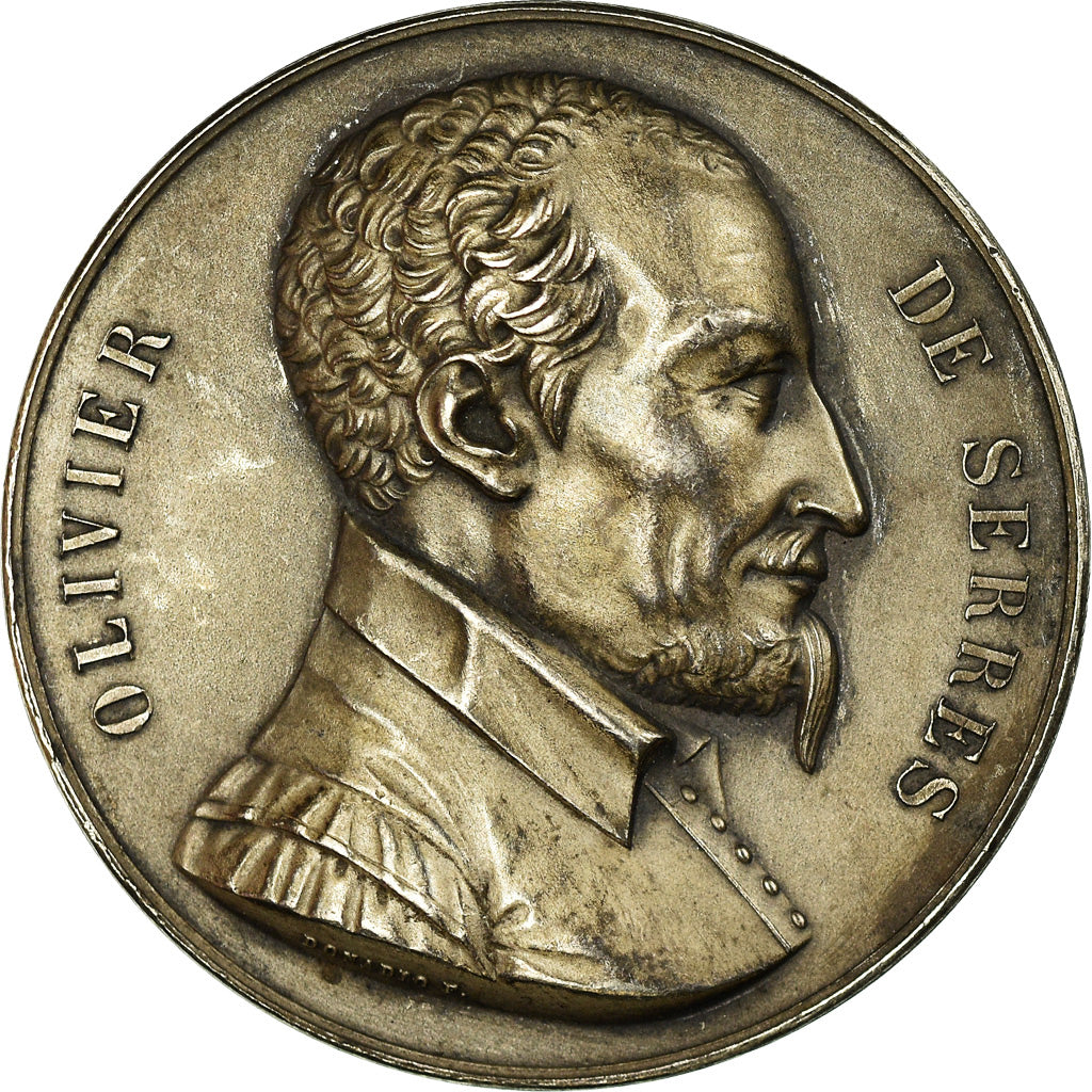 França, Medal, Olivier de Serres, Villeneuve de Berg, 1821, Domadio, MS(60-62)