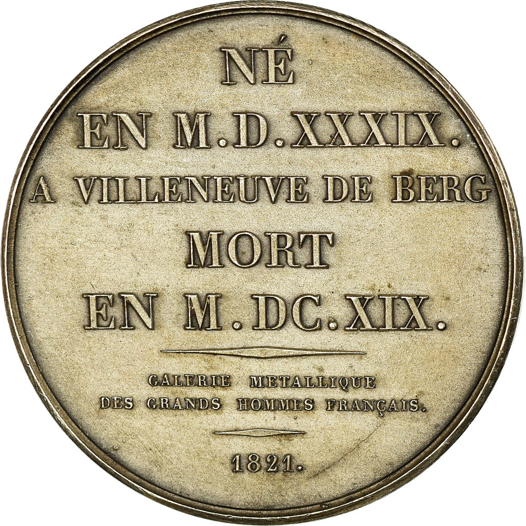 França, Medal, Olivier de Serres, Villeneuve de Berg, 1821, Domadio, MS(60-62)