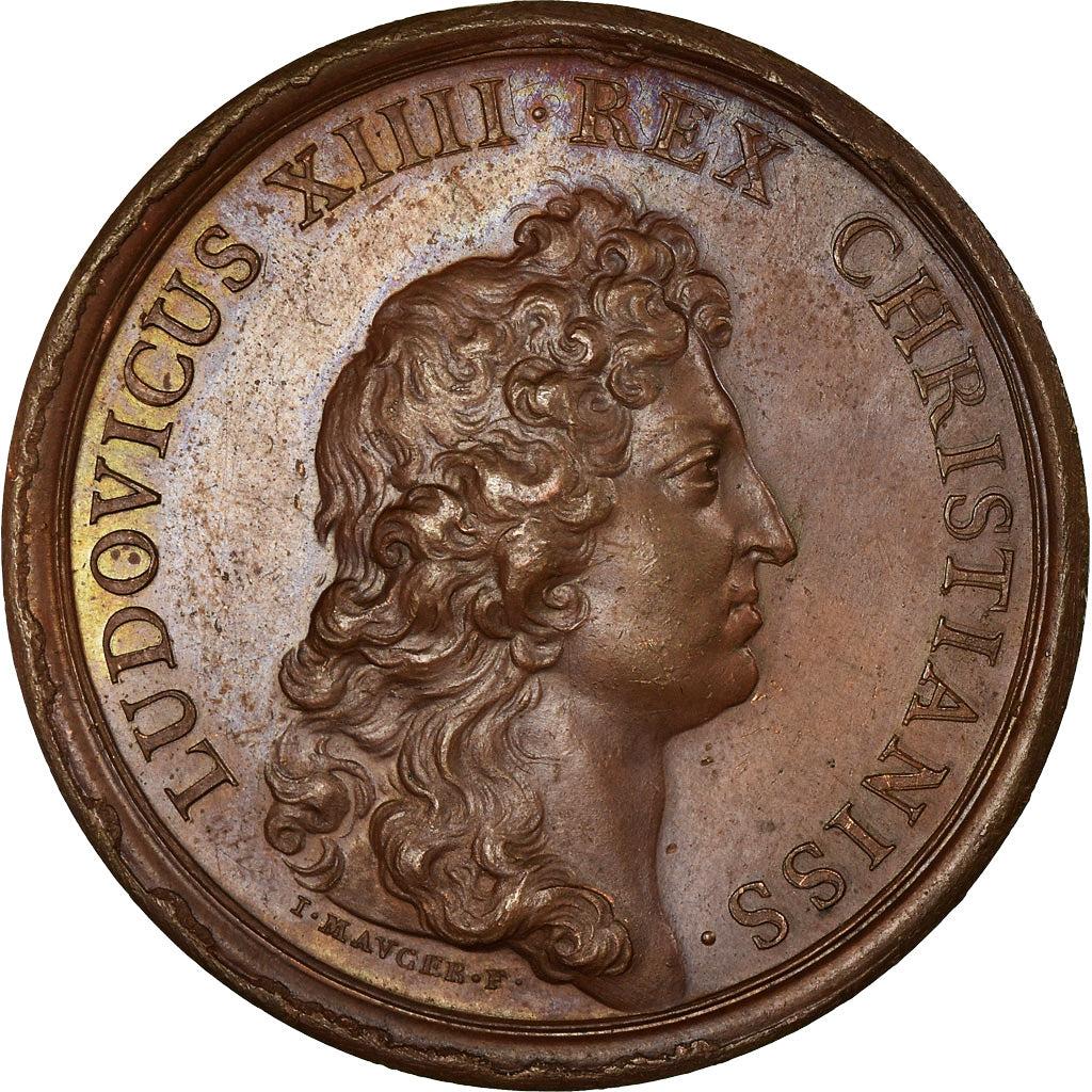 France, Médaille, Louis XIV, La Colonie de Madagascar, 1665, Mauger, Refrappe