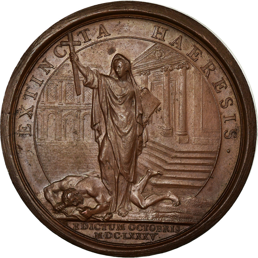 France, Médaille, Louis XIV, Révocation de l'Edit de Nantes, 1685, Mauger