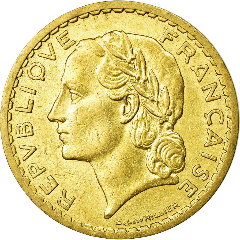 Coin, France, Lavrillier, 5 Francs, 1945, Castelsarrasin, AU(55-58)