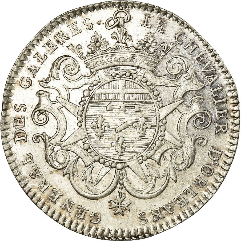 France, Token, Louis XV, Le Chevalier d'Orléans, Général des Galères, 1729