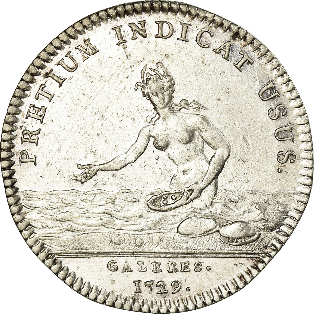 France, Token, Louis XV, Le Chevalier d'Orléans, Général des Galères, 1729