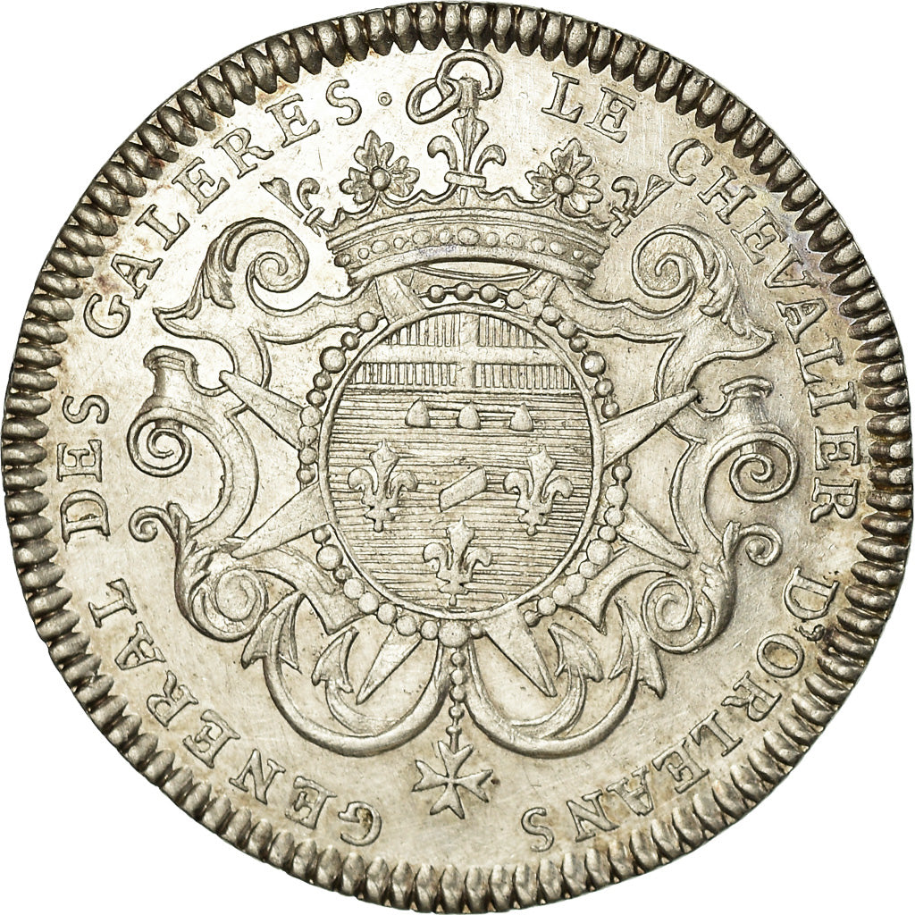 France, Token, Louis XV, Le Chevalier d'Orléans, Général des Galères, 1726