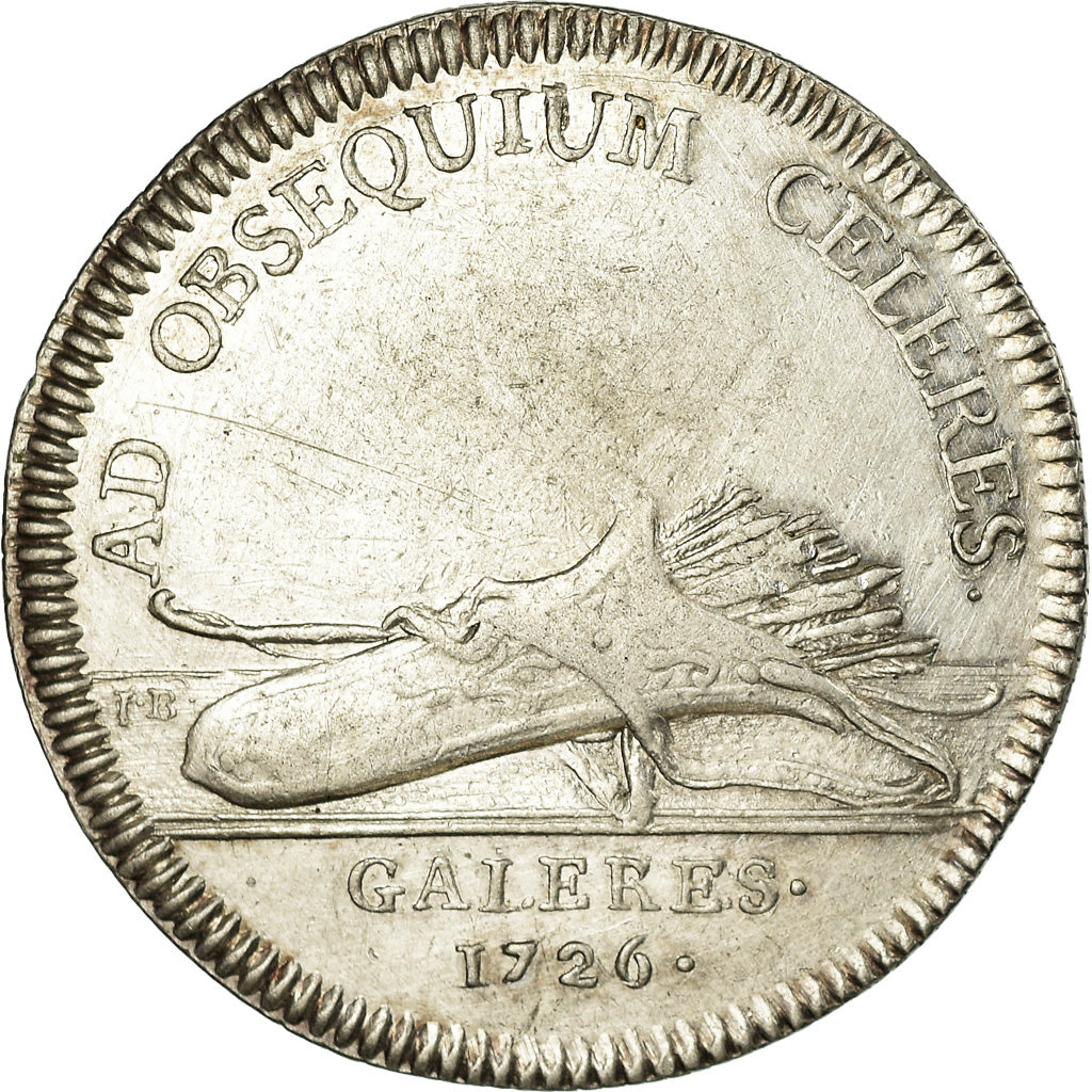 France, Token, Louis XV, Le Chevalier d'Orléans, Général des Galères, 1726