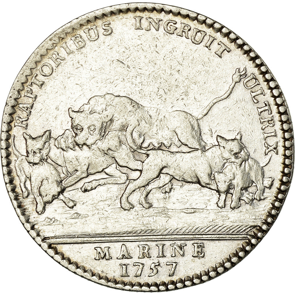 Frankrijk, Token, Louis XV, Marine, Lutte contre les Pirates Musulmans, 1757