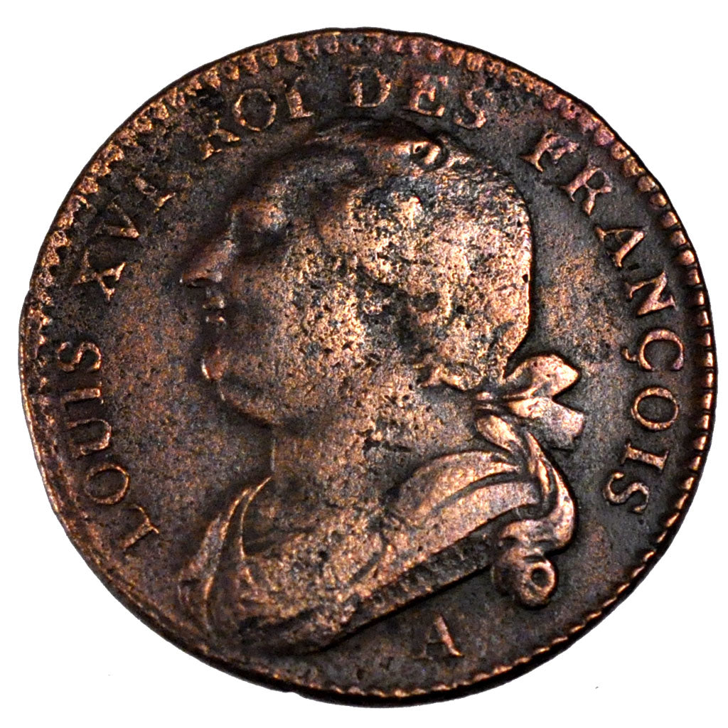 FRANCE, 12 deniers françois, 12 Deniers, 1792, Paris, KM #600.1, VF(30-35), B...