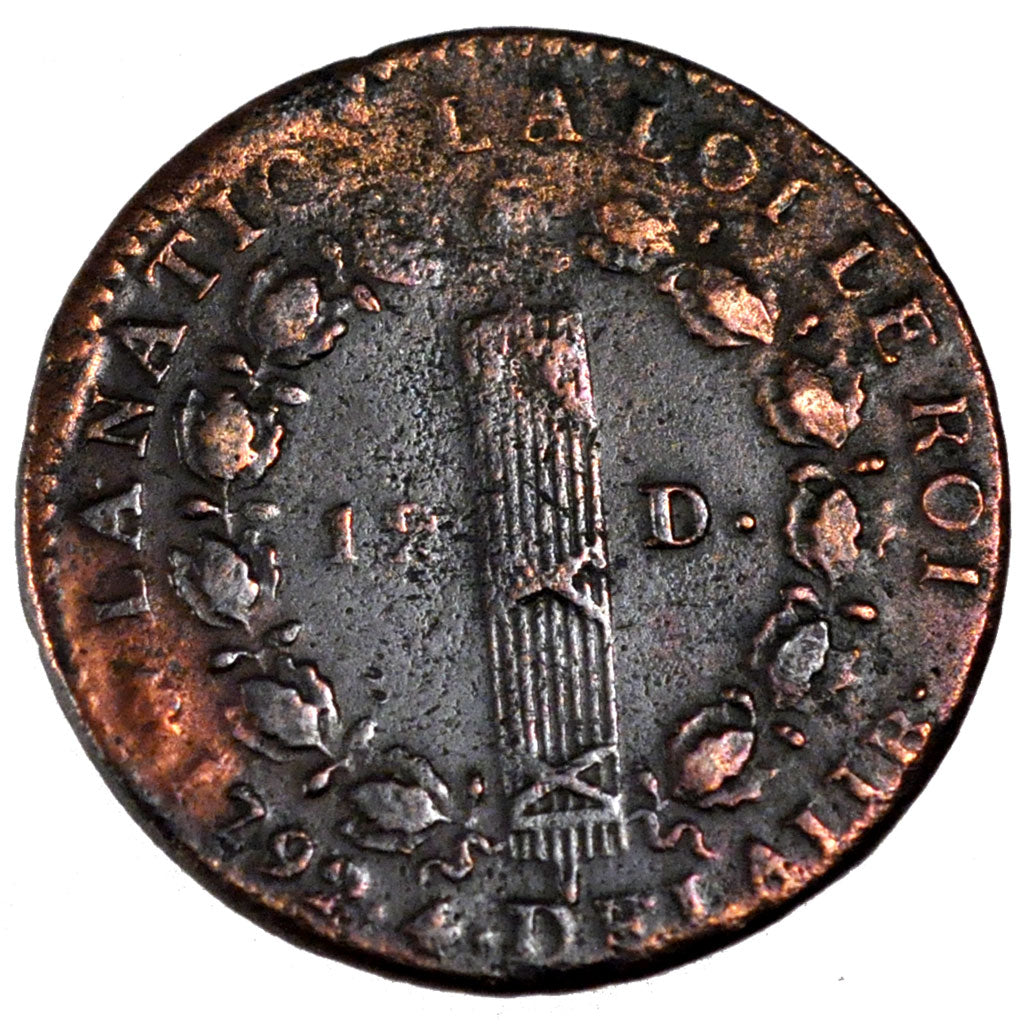 FRANCE, 12 deniers françois, 12 Deniers, 1792, Paris, KM #600.1, VF(30-35), B...