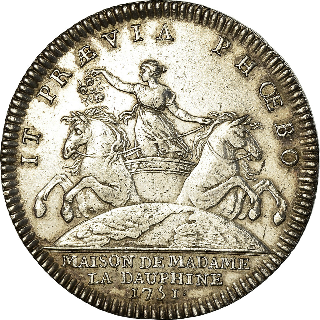 France, Jeton, Louis XV, Dauphiné, Marie-Josephe de Saxe, History, 1751, TTB+