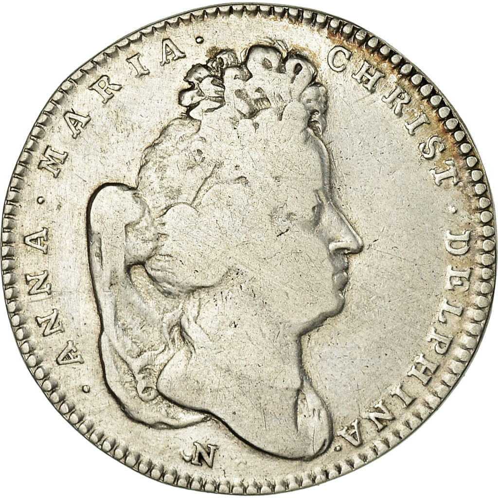 France, Jeton, Anne-Marie-Christine de Bavière, 1689, TB+, Argent