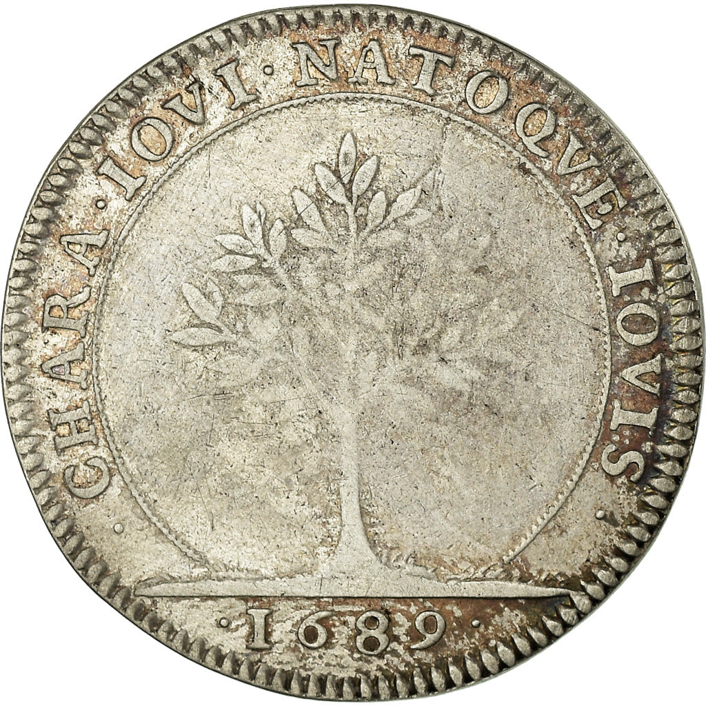 France, Jeton, Anne-Marie-Christine de Bavière, 1689, TB+, Argent