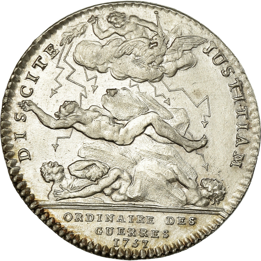 Francia, Token, Louis XV, Ordinaire des Guerres, History, 1757, EBC, Plata