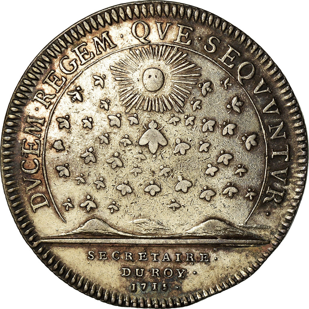 France, Jeton, Louis XV, Secrétaires du Roi, History, 1715, TTB+, Argent