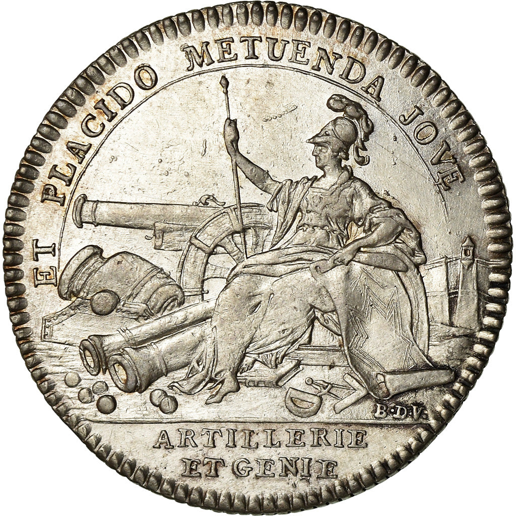 France, Token, Artillerie et Génie, History, 1759, AU(50-53), Silver