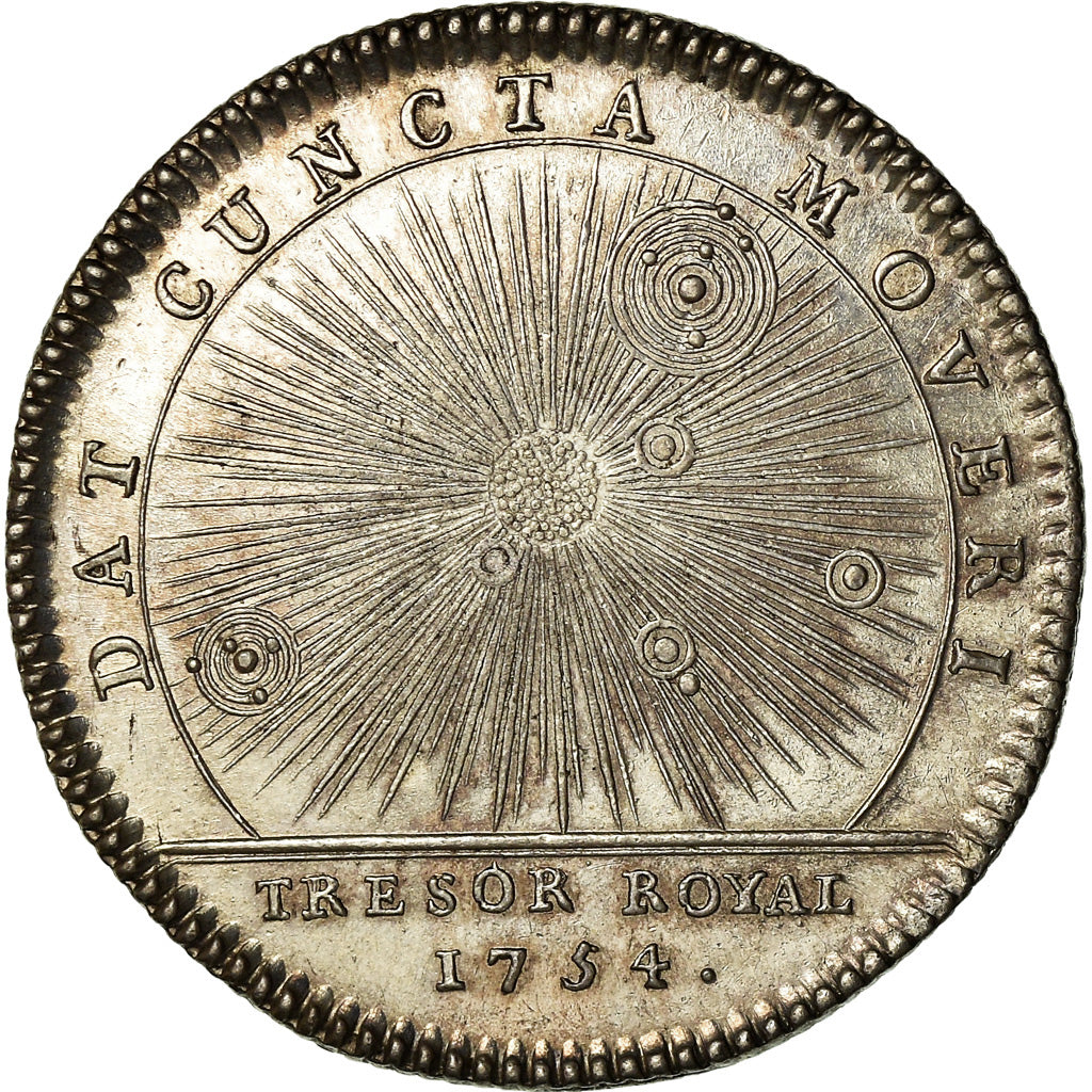 France, Jeton, Louis XV, Trésor Royal, History, 1754, TTB, Argent
