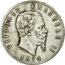 Monnaie, Italie, Vittorio Emanuele II, 5 Lire, 1874, Milan, TTB, Argent, KM:8.3