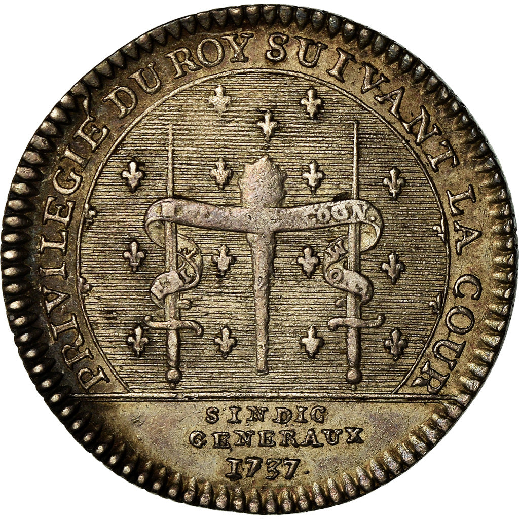 France, Token, Louis XV, Maison du Roi, Syndics Généraux, History, 1737