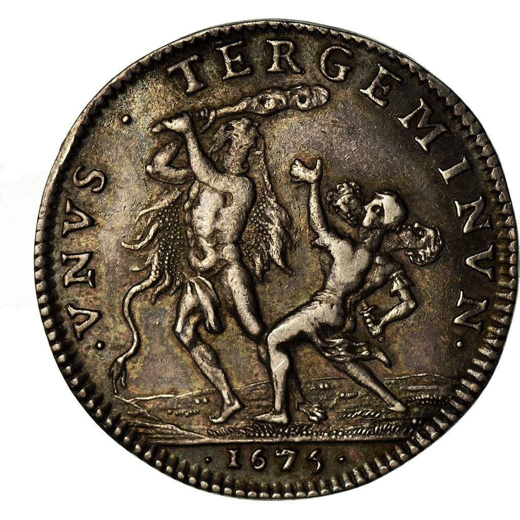 France, Token, Louis XIV, Bataille de Seneffe, 1675, AU(50-53), Silver