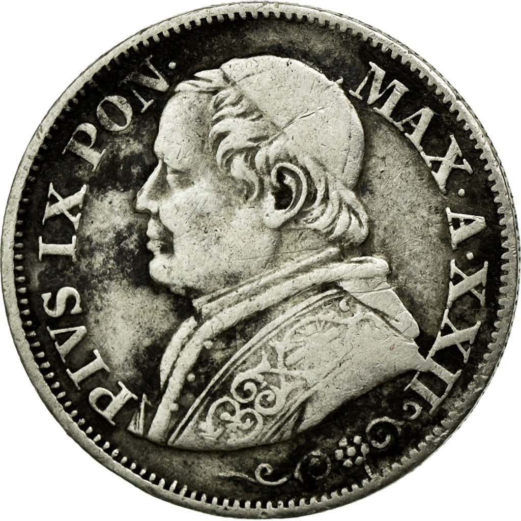 Coin, ITALIAN STATES, PAPAL STATES, Pius IX, 10 Soldi, 50 Centesimi, 1868, Roma