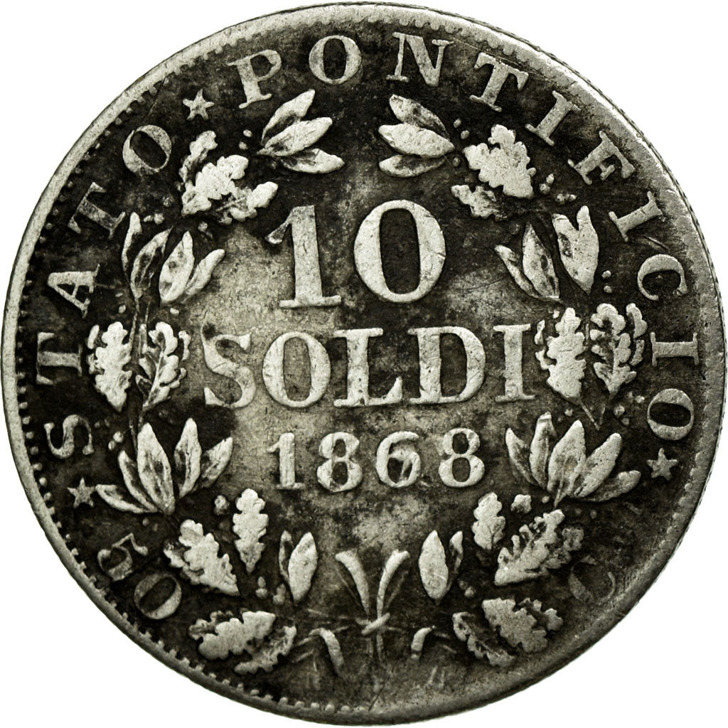Coin, ITALIAN STATES, PAPAL STATES, Pius IX, 10 Soldi, 50 Centesimi, 1868, Roma