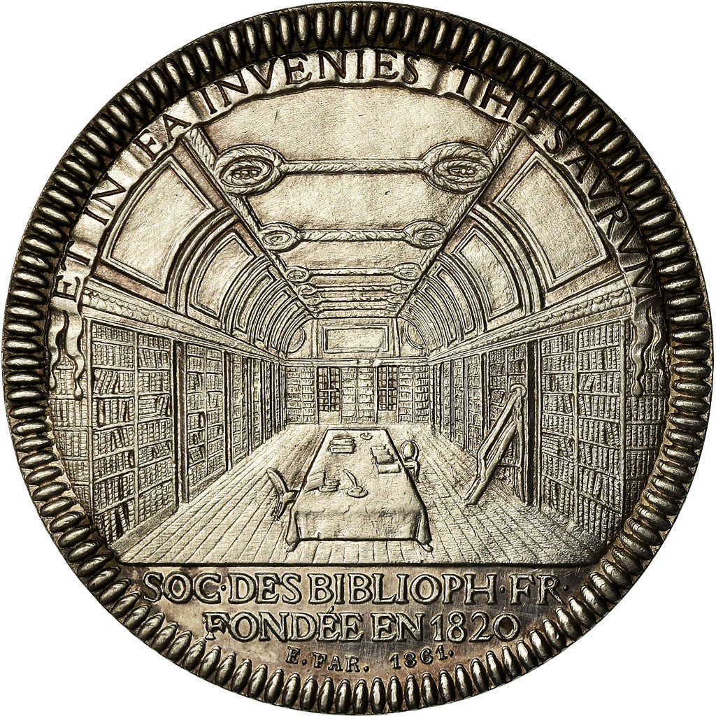 France, Jeton, Société des Bibliophiles Français, History, 1861, Farochon