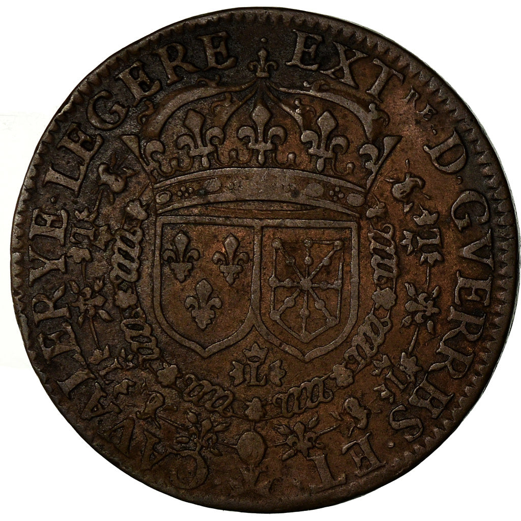 France, Jeton, Louis XIV, Extraordinaire des Guerres, History, 1661, TB+