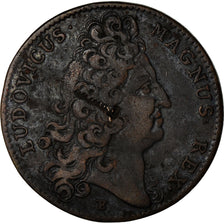 Francia, Token, Louis XIV, Marine, Galères Royales, History, 1709, BC+, Cobre