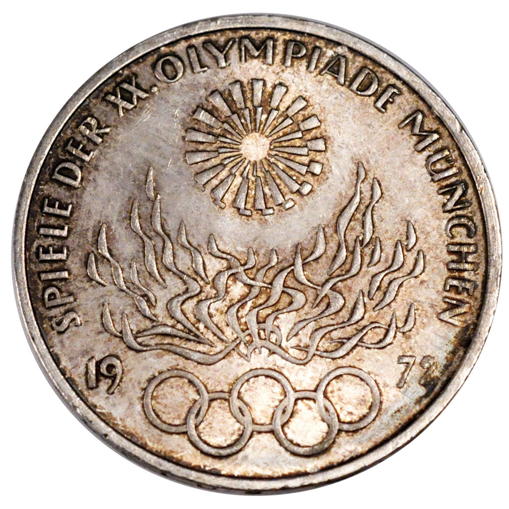 GERMANY - FEDERAL REPUBLIC, 10 Mark, 1972, Stuttgart, KM #135, AU(50-53),...