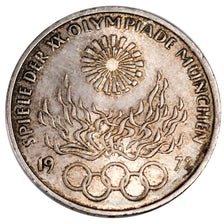 GERMANY - FEDERAL REPUBLIC, 10 Mark, 1972, Stuttgart, KM #135, AU(50-53),...