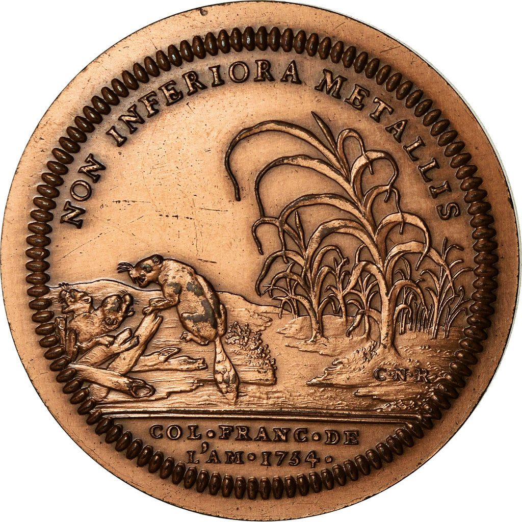Francia, Token, Louis XV, Colonies françaises de l'Amérique, History, 1754
