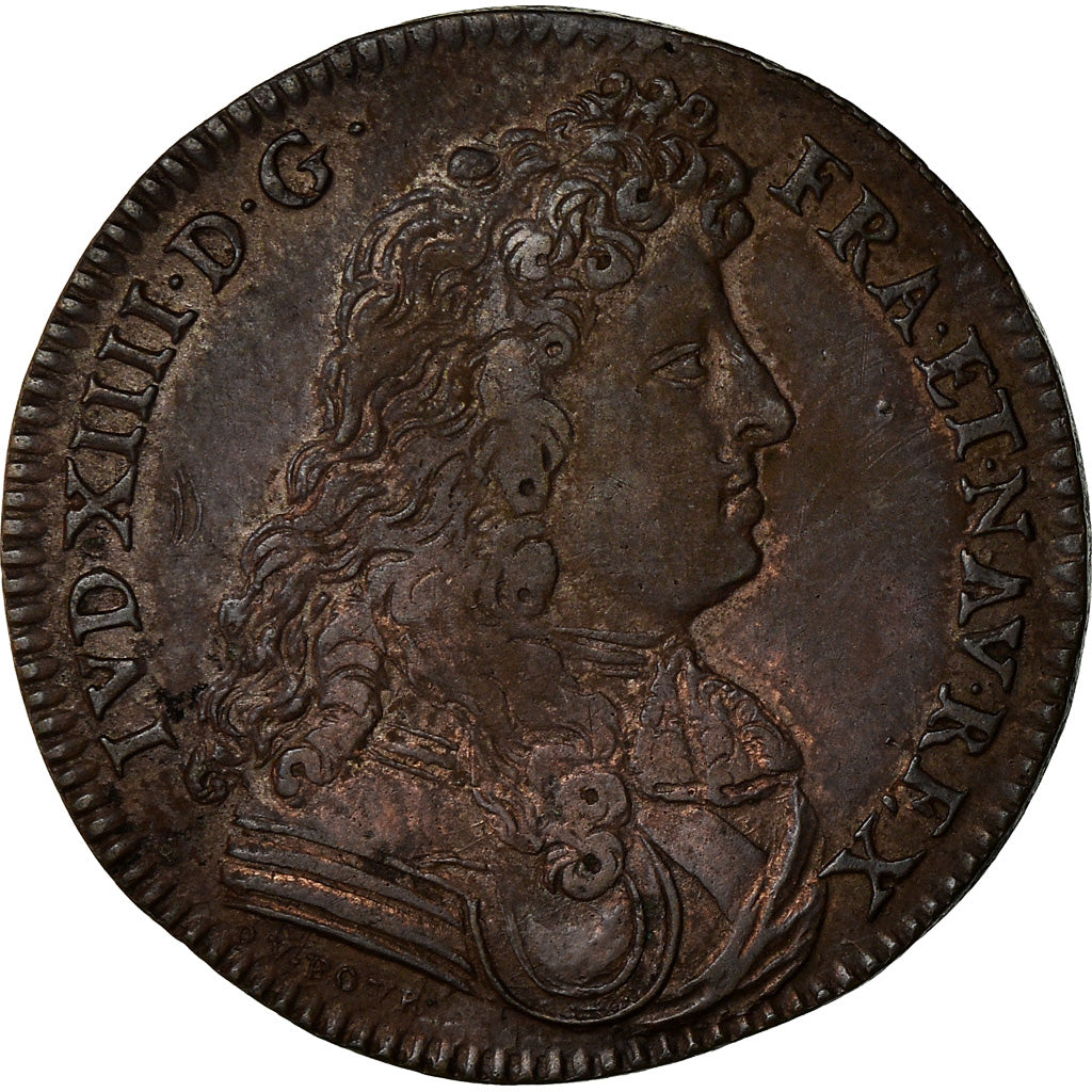 Francia, Token, Louis XIV, Avocats au Conseil du Roi, History, 1673, MB+, Rame