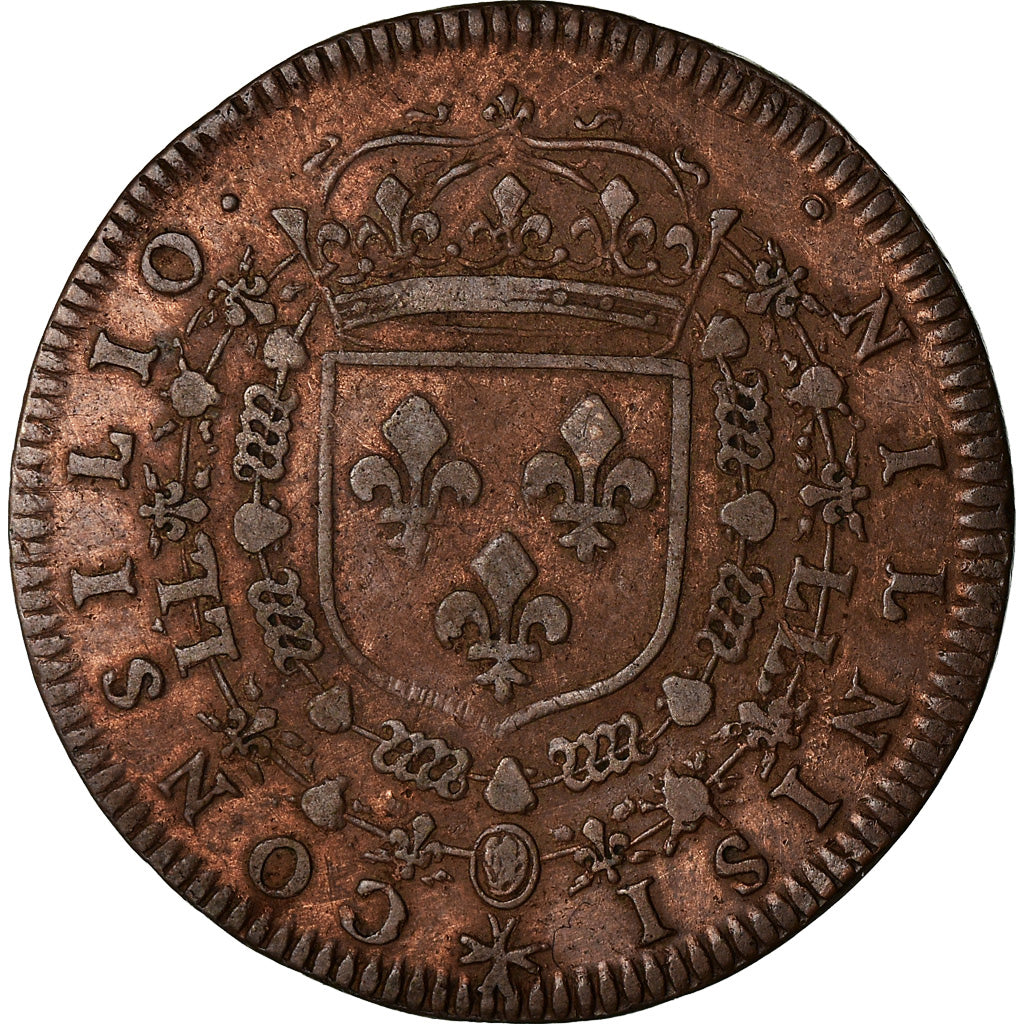 France, Jeton, Louis XIV, Conseil du Roi, History, TB+, Cuivre, Feuardent:244