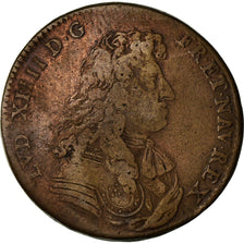 France, Jeton, Louis XIV, Bâtiments du roi, History, 1676, TB, Cuivre