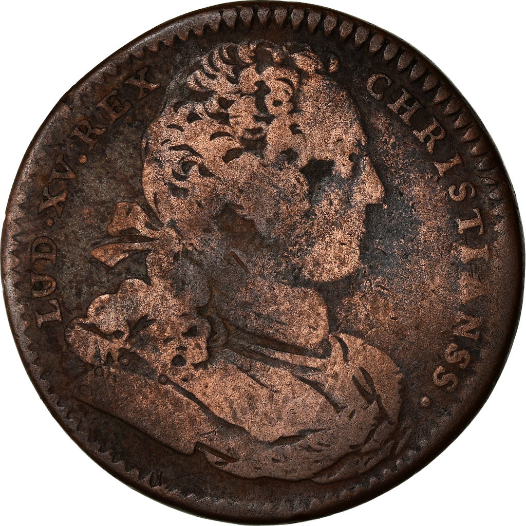 France, Jeton, Louis XV, Bâtiments du Roi, History, 1738, B, Cuivre