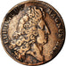 France, Jeton, Louis XIV, Chambre aux Deniers, History, 1705, TB+, Cuivre