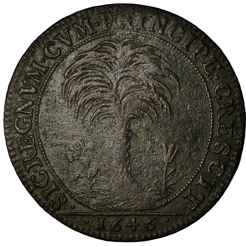 France, Token, Louis XIV, Conseil du Roi, History, 1646, VF(30-35), Copper