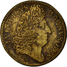 France, Jeton, Louis XIV, Marine, Galères Royales, History, 1695, TB, Laiton