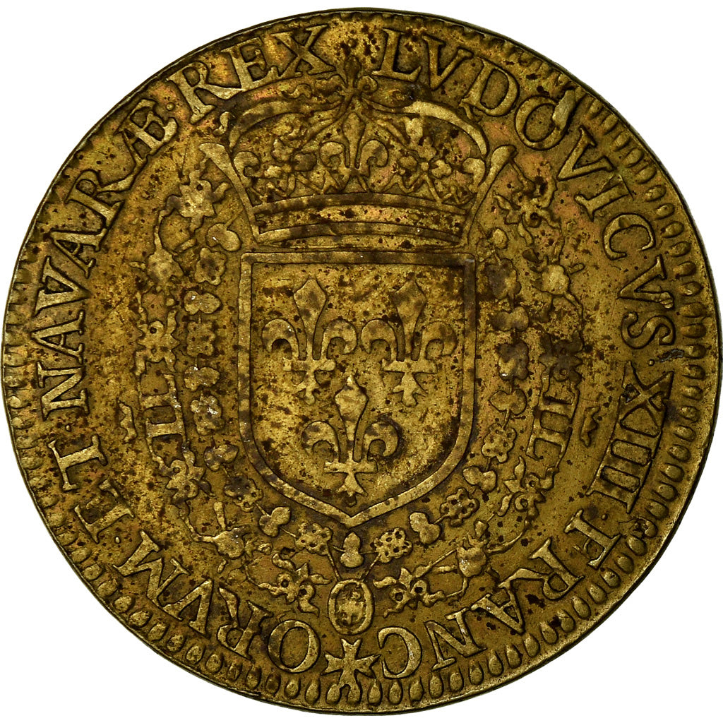 Frankreich, Token, Louis XIV, Louis XIII , Le Juste, History, 1629, S, Messing