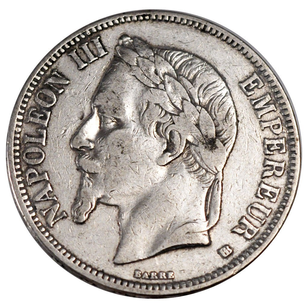 FRANCE, Napoléon III, 5 Francs, 1869, Strasbourg, KM #799.2, VF(30-35), Silver,